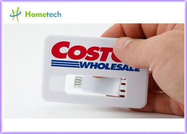 Άσπρο επαγγελματικών καρτών USB μνήμης λογότυπο χρώματος δίσκων πλήρες, πραγματική πιστωτική κάρτα USB 2.0 αποθήκευσης 4GB