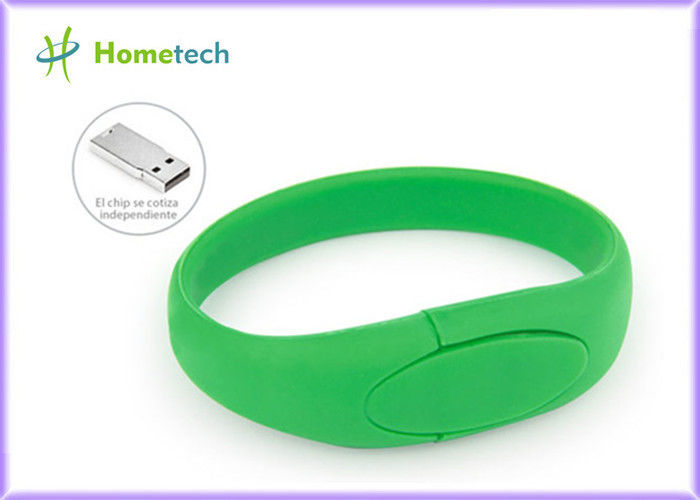 Πράσινο Drive μανδρών Drive 512MB λάμψης Usb βραχιολιών Wristband πυριτίου 1GB 2.0